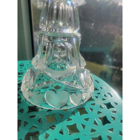 Vintage Echt Bleikristall Lead Crystal Heart Bell Made in West Germany 7”T - Picture 3 of 9